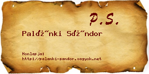 Palánki Sándor névjegykártya
