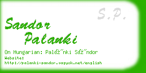 sandor palanki business card